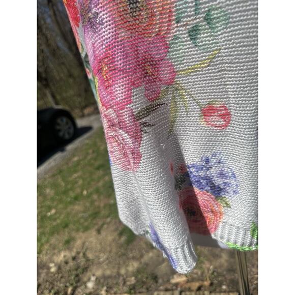 Luisa Ricci Made in Italy Womens Floral Dolman Sleeve Knit Boxy Sweater Pullover - Picture 3 of 7